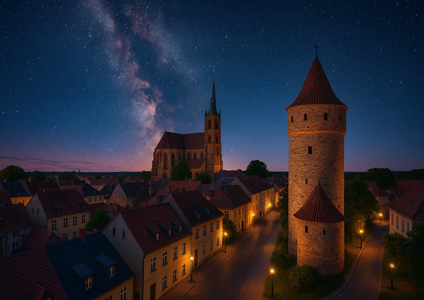 Bernau bei Nacht mit Milchstraße