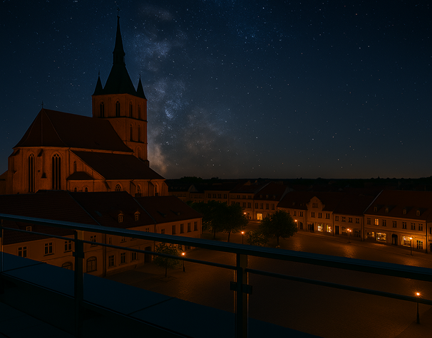 Bernau bei Nacht mit Milchstraße
