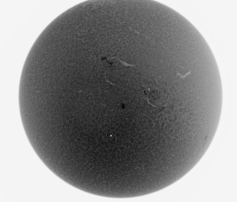 Sonne mit Merkurtransit invertiert